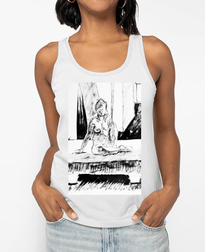 Débardeur Dessin noir et blanc d'une femme nue Par Simple Art