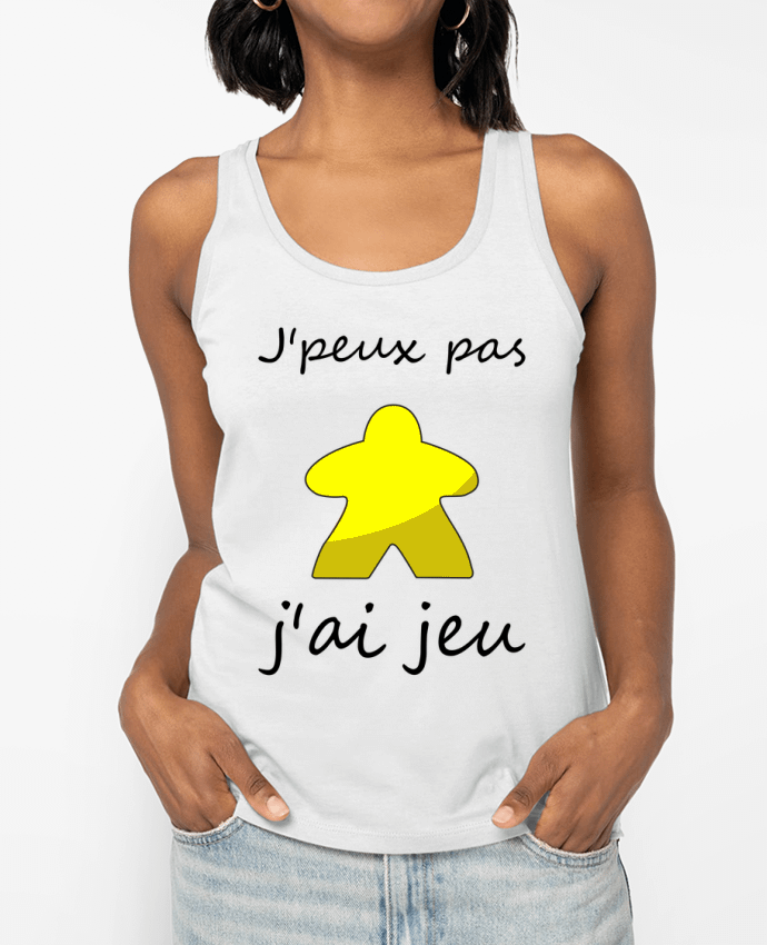 Débardeur j'peux pas j'ai jeu meeple jaune Par Le Repaire des Joueurs