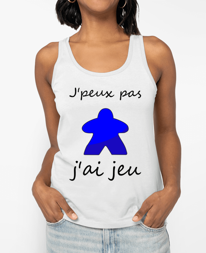 Débardeur j'peux pas j'ai jeu meeple bleu Par Le Repaire des Joueurs