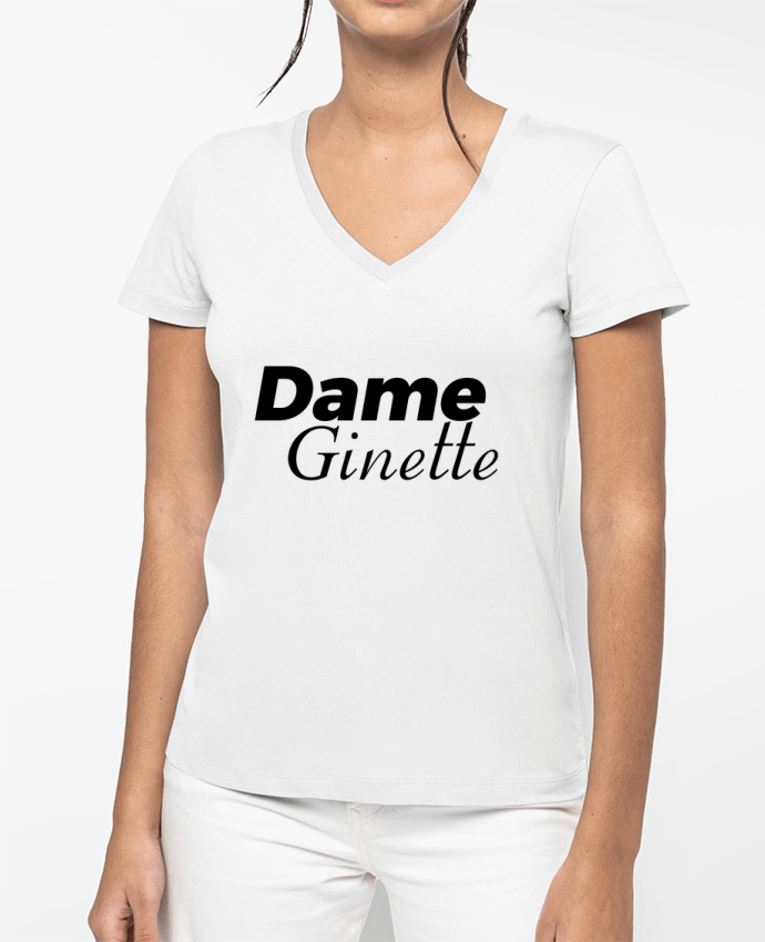 T-shirt femme col V Dame Ginette par tunetoo