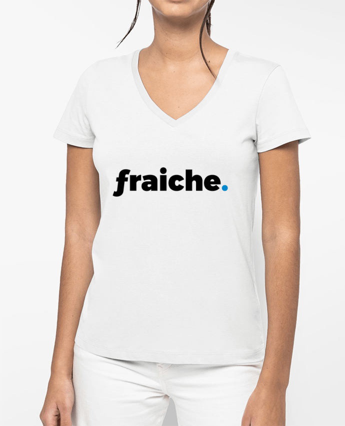 T-shirt femme col V fraiche. par tunetoo