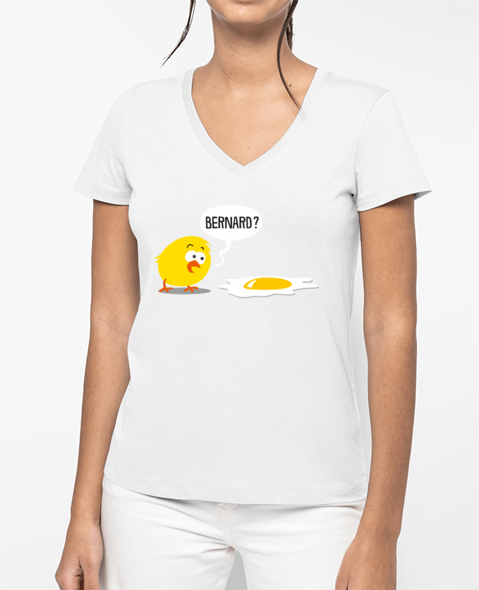 T-shirt femme col V Bernard par Rickydule