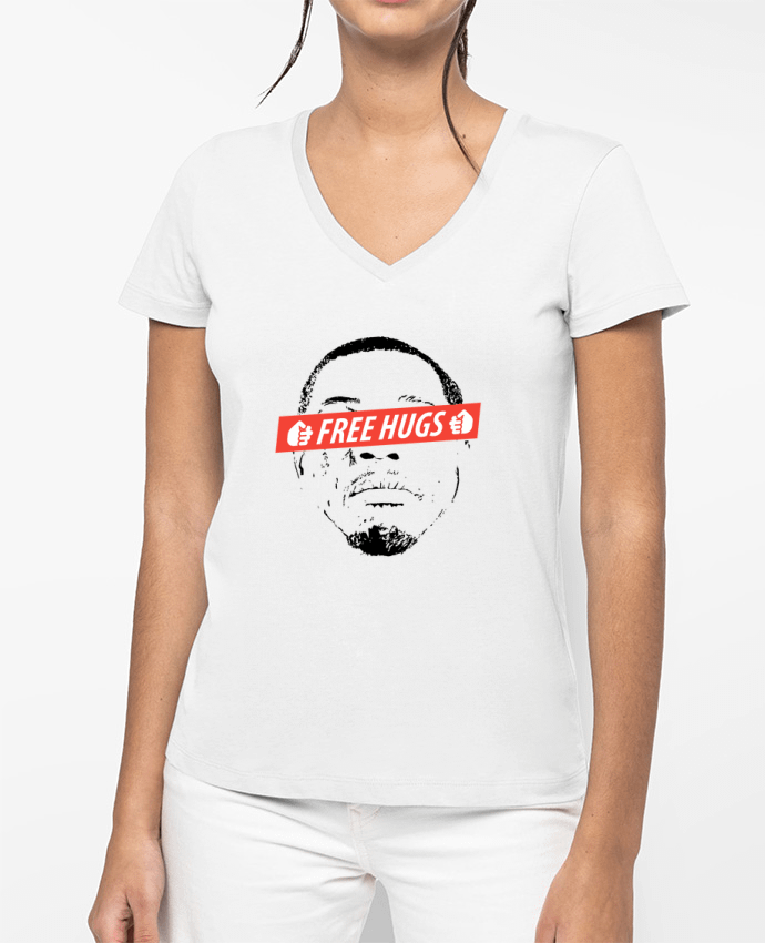 T-shirt femme col V Free Hugs par tunetoo