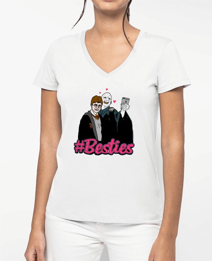 T-shirt femme col V Besties par Nick cocozza