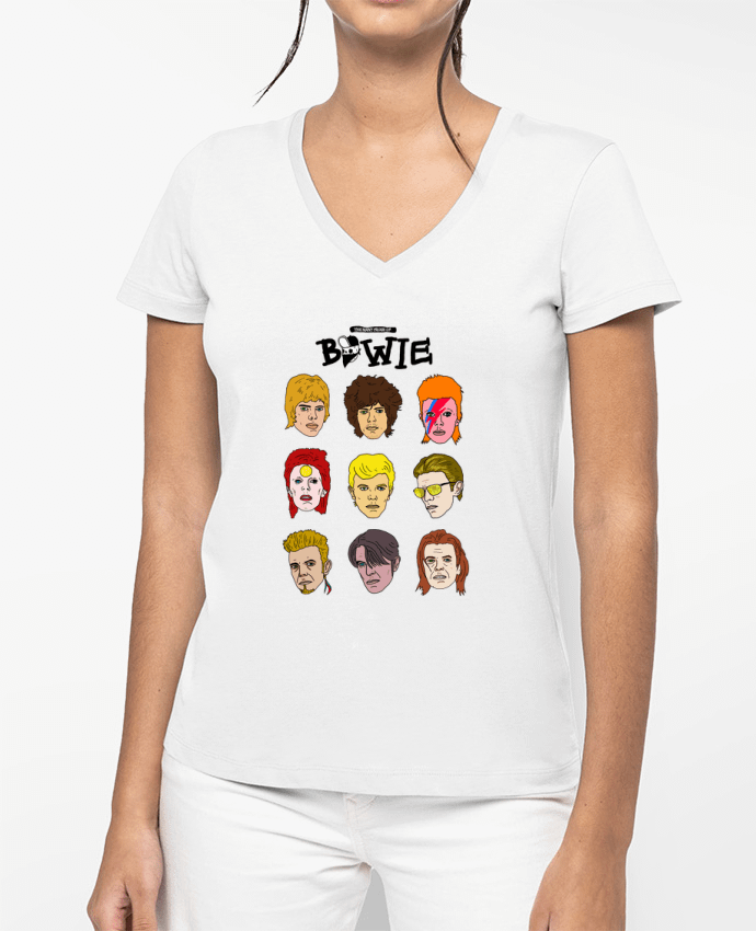 T-shirt femme col V Bowie par Nick cocozza
