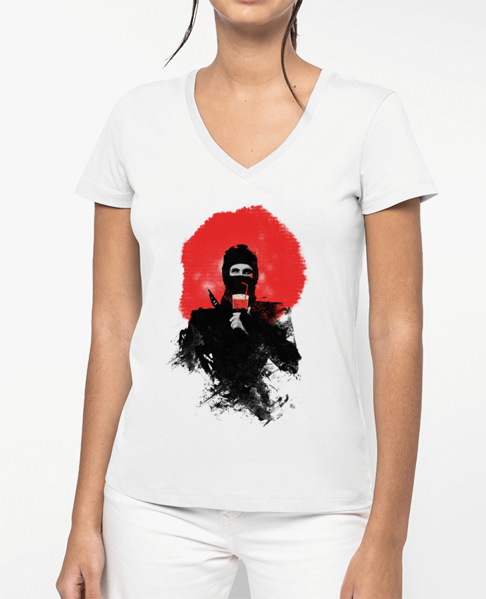 T-shirt femme col V American ninja par robertfarkas