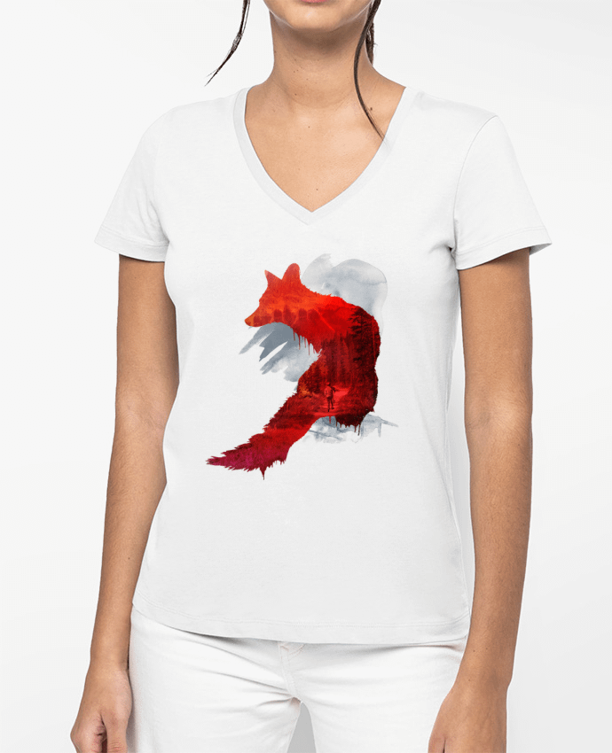 T-shirt femme col V Bad memories par robertfarkas