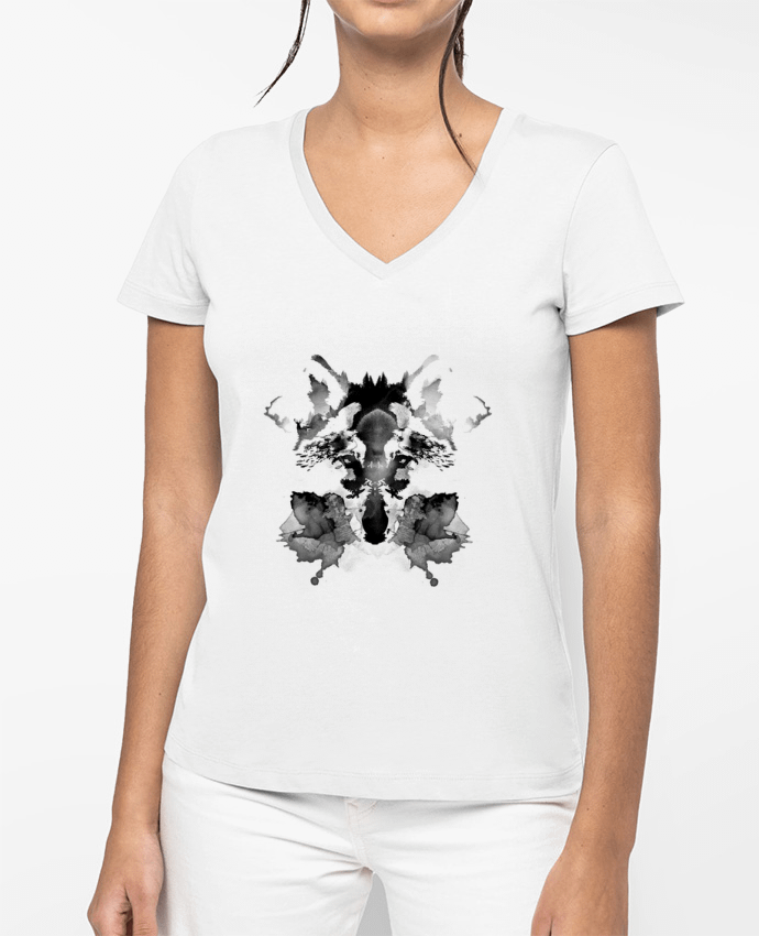 T-shirt femme col V Rorschach par robertfarkas
