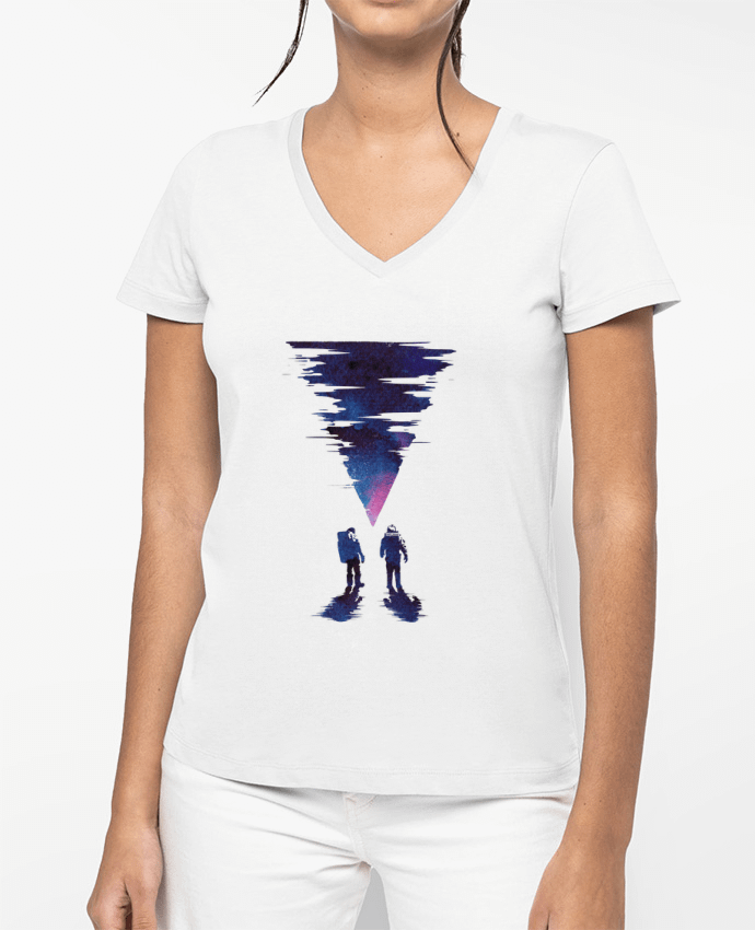 T-shirt femme col V The thing par robertfarkas