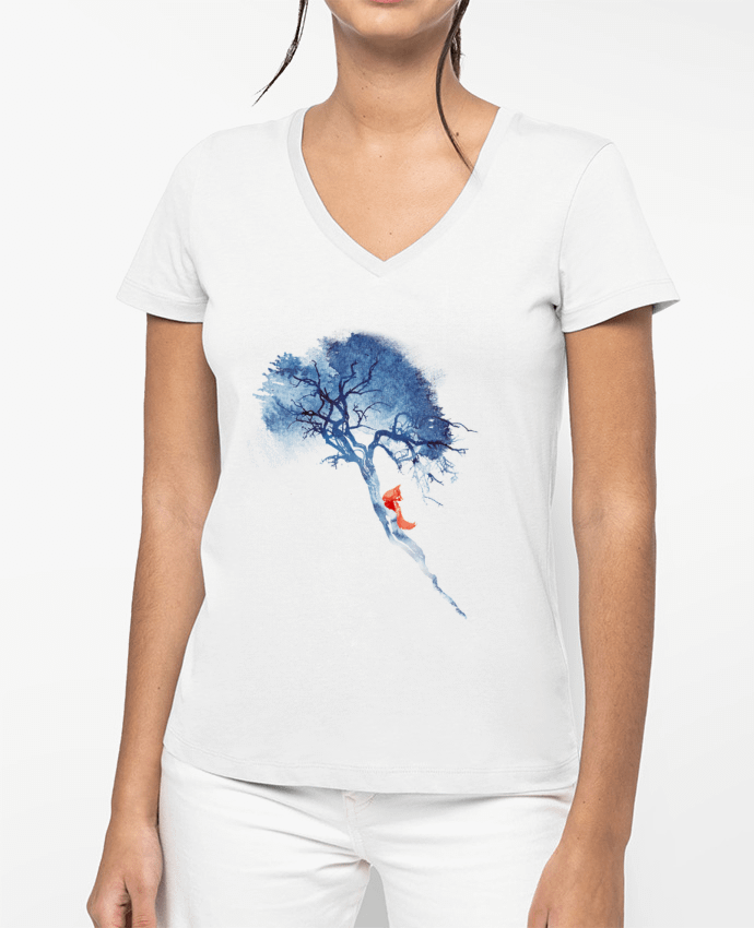 T-shirt femme col V There's no way back par robertfarkas