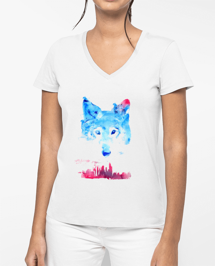 T-shirt écoresponsable col V femme The guardian by robertfarkas