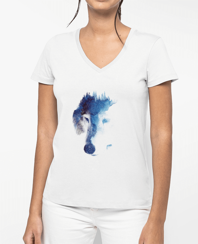 T-shirt femme col V Through many storms par robertfarkas