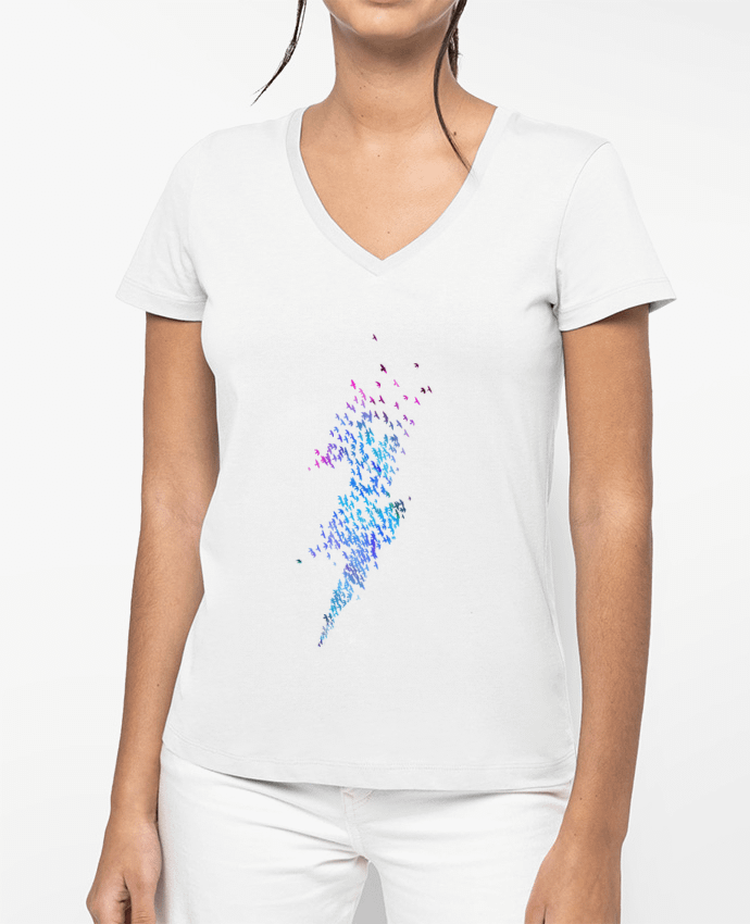 T-shirt femme col V Thunderbirds par robertfarkas