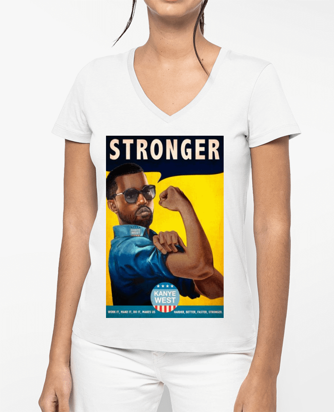 T-shirt femme col V Stronger par 