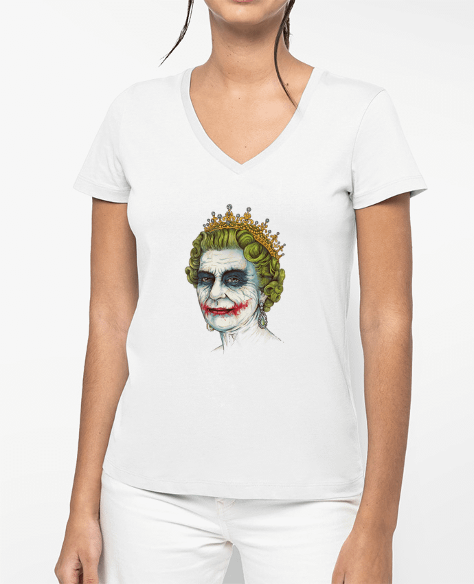 T-shirt femme col V God sav the vilain par Enkel Dika