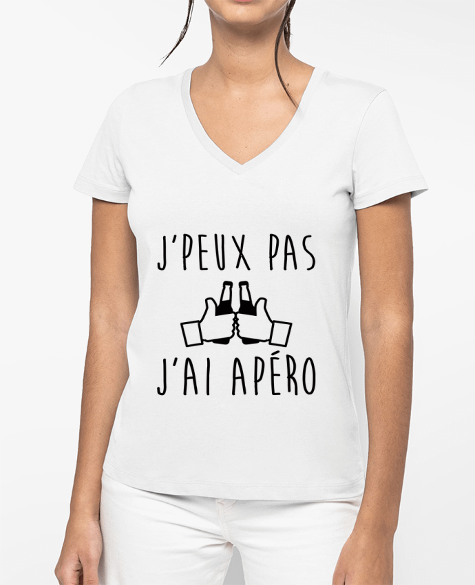 T-shirt femme col V J'peux pas j'ai apéro par Benichan