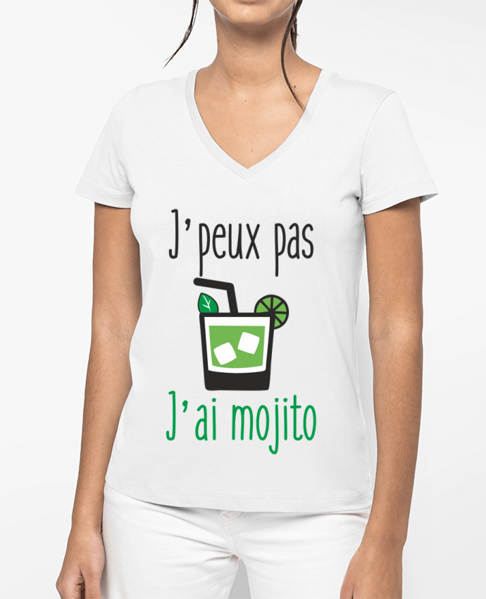 T-shirt femme col V J'peux pas j'ai mojito par Benichan