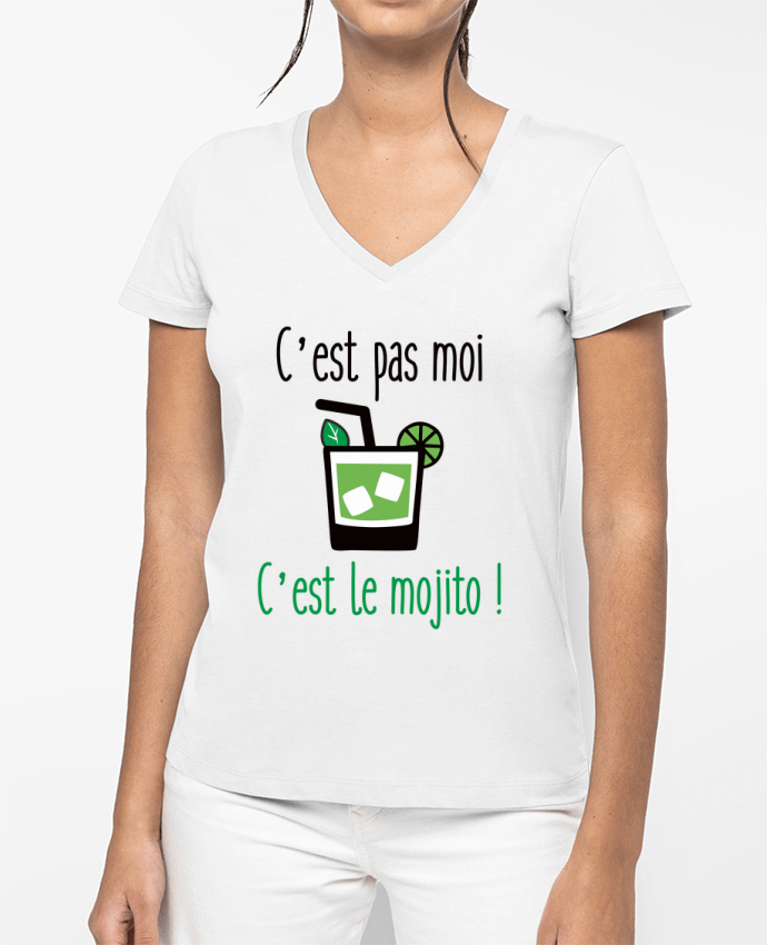 T-shirt femme col V C'est pas moi c'est le mojito par Benichan