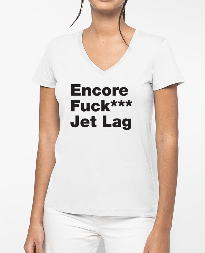 T-shirt femme col V Encore Jet Lag par tunetoo