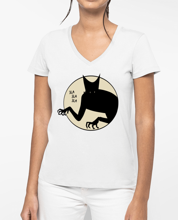 T-shirt femme col V BLA BLA BLA par teeshirt-design.com