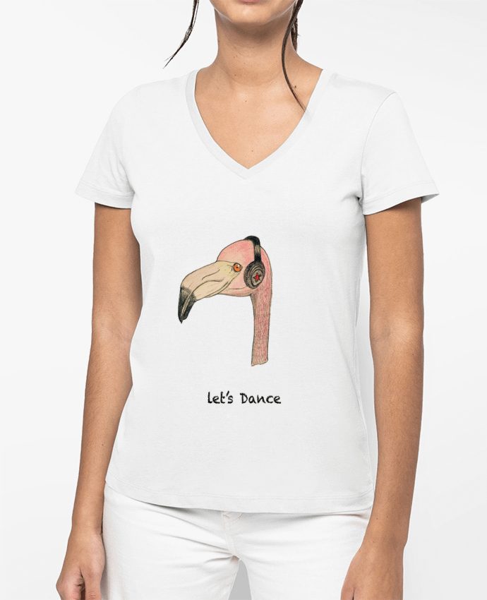 T-shirt femme col V Flamingo LET'S DANCE by La Paloma par La Paloma