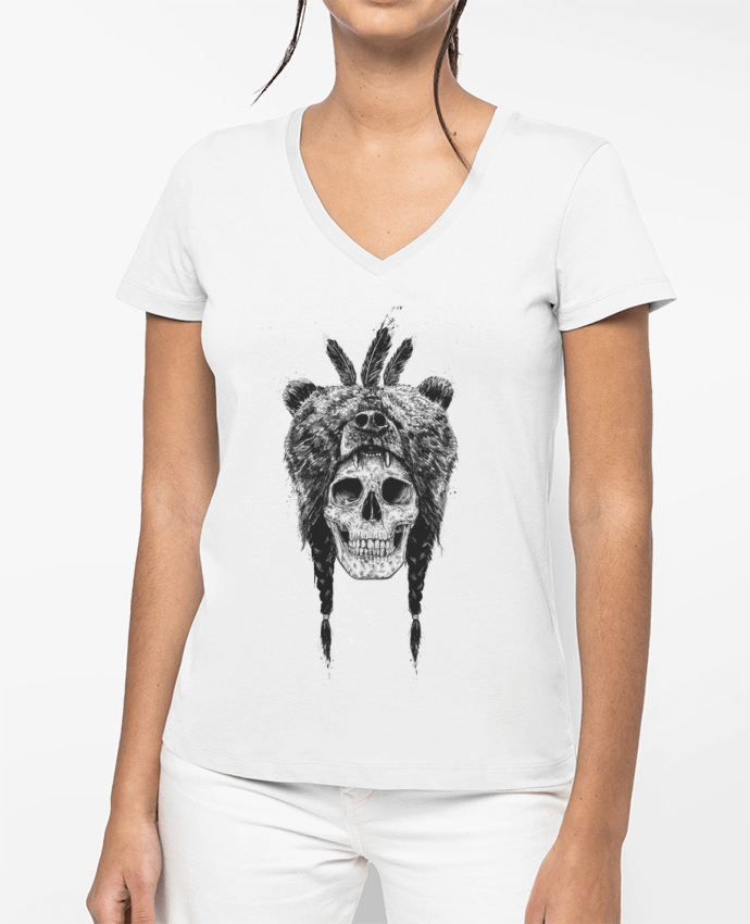 T-shirt femme col V Dead Shaman par Balàzs Solti