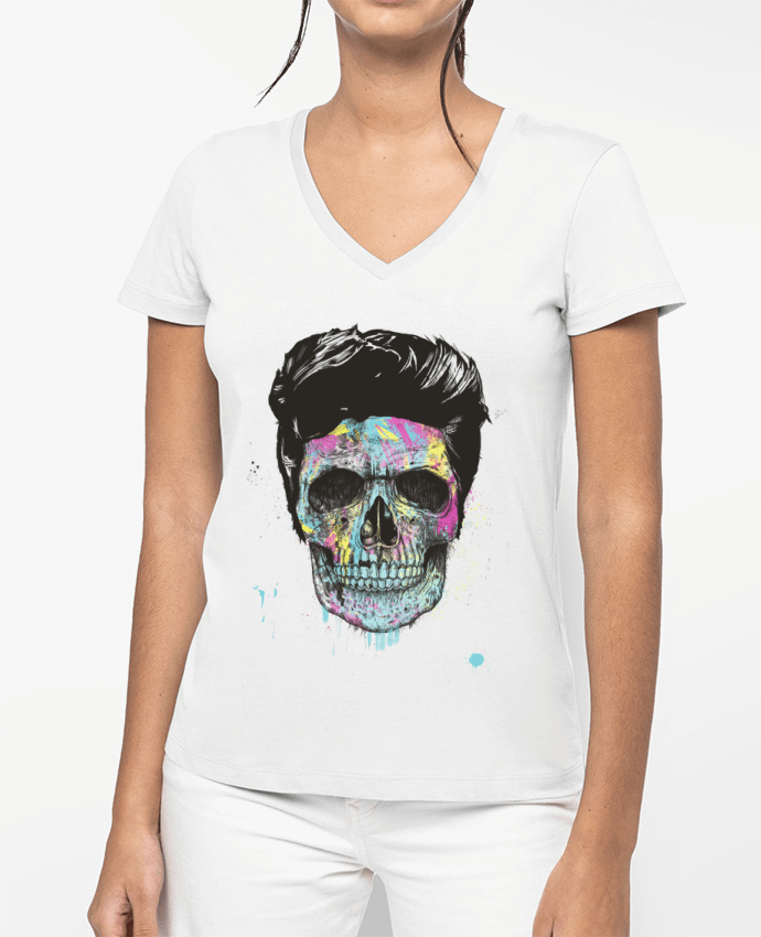 T-shirt femme col V Death in Color par Balàzs Solti