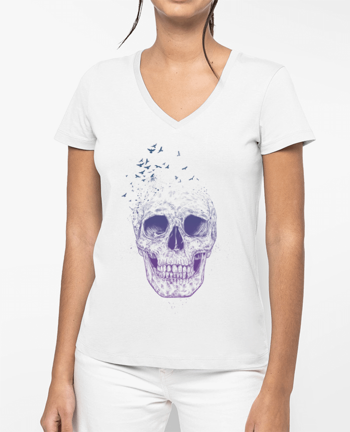 T-shirt femme col V Let Them Fly par Balàzs Solti