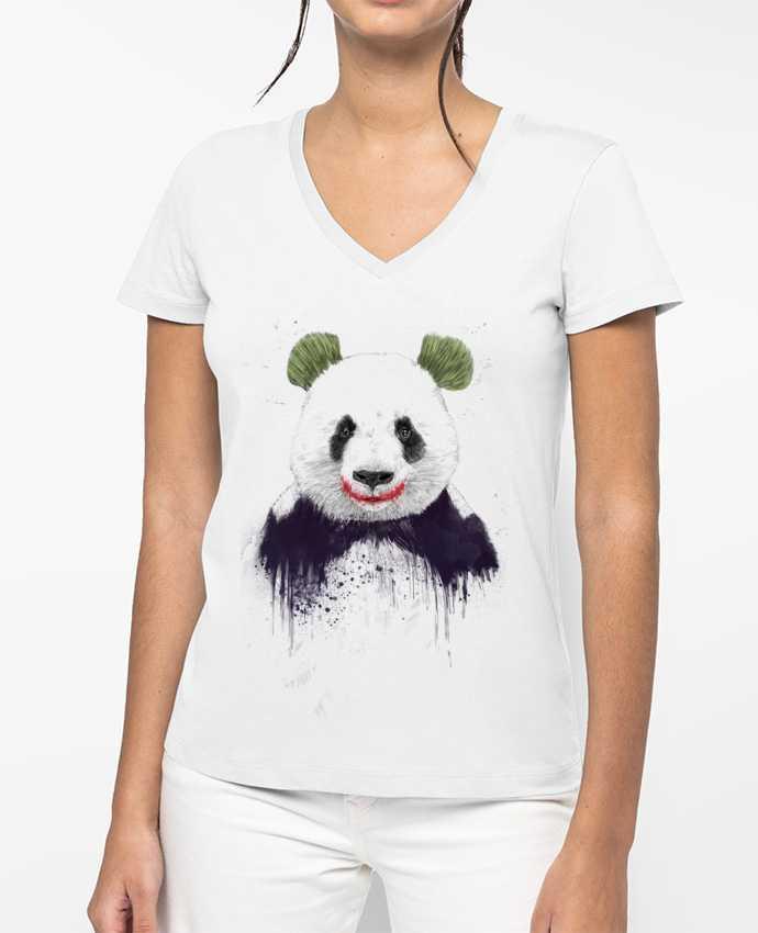 T-shirt femme col V Jokerface par Balàzs Solti