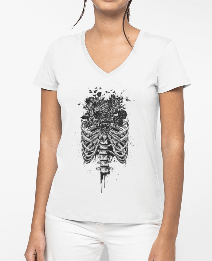 T-shirt femme col V New Life par Balàzs Solti