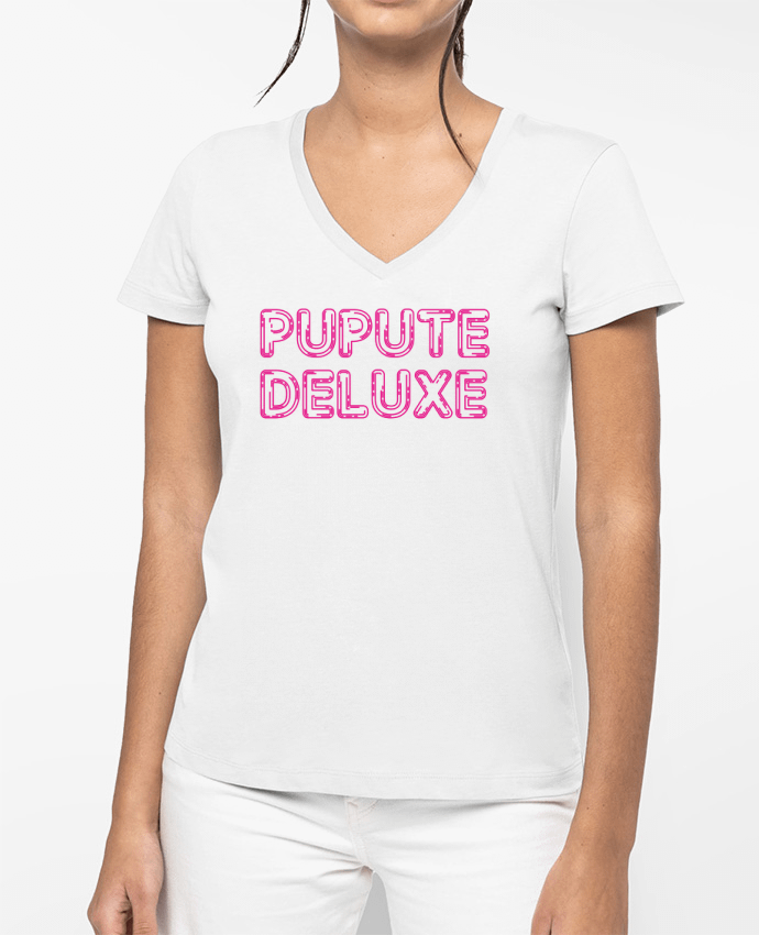 T-shirt femme col V Pupute De Luxe par tunetoo
