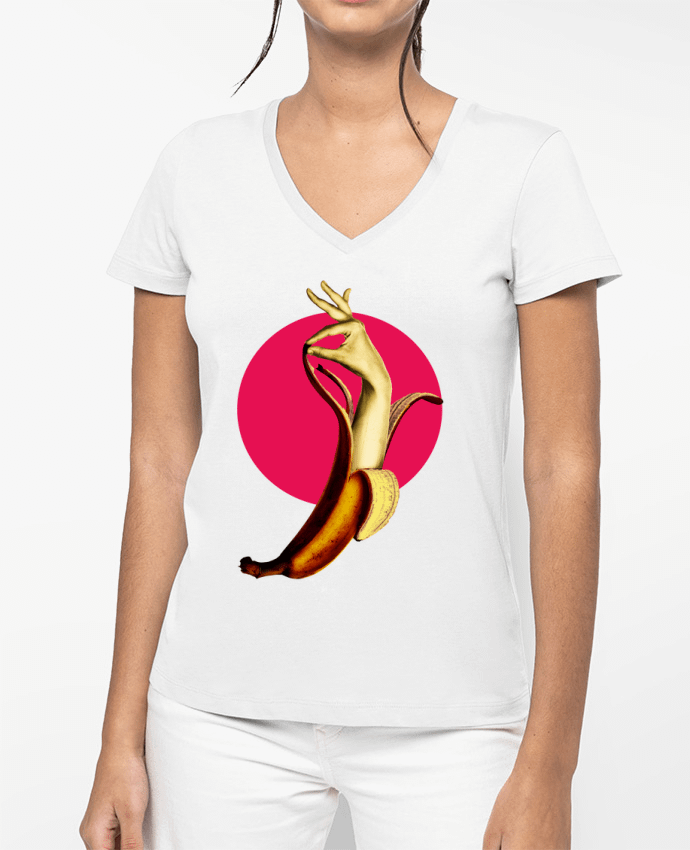 T-shirt écoresponsable col V femme El banana por ali_gulec
