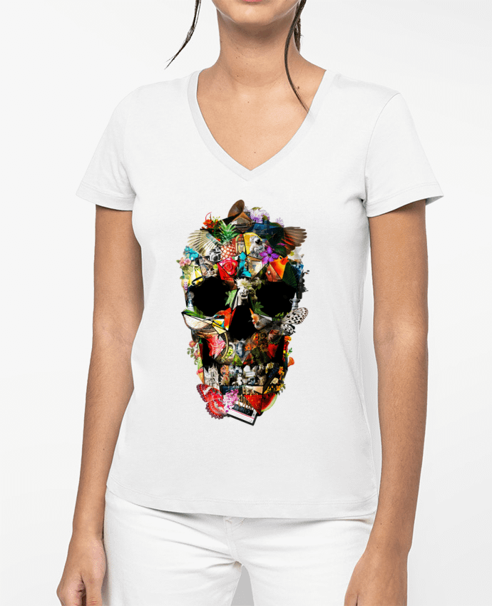 T-shirt écoresponsable col V femme Fragile por ali_gulec