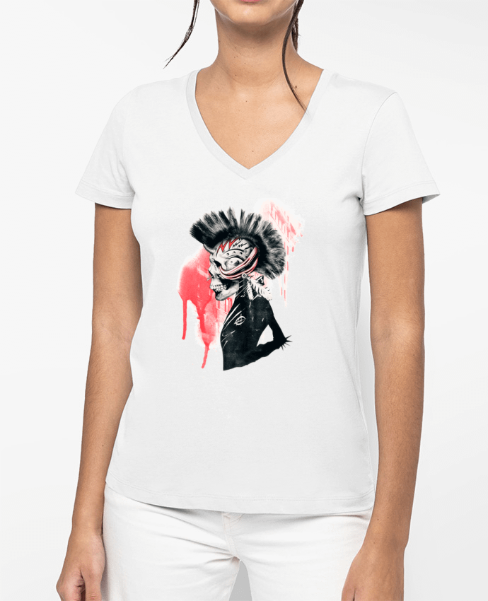 T-shirt femme col V Punk par ali_gulec