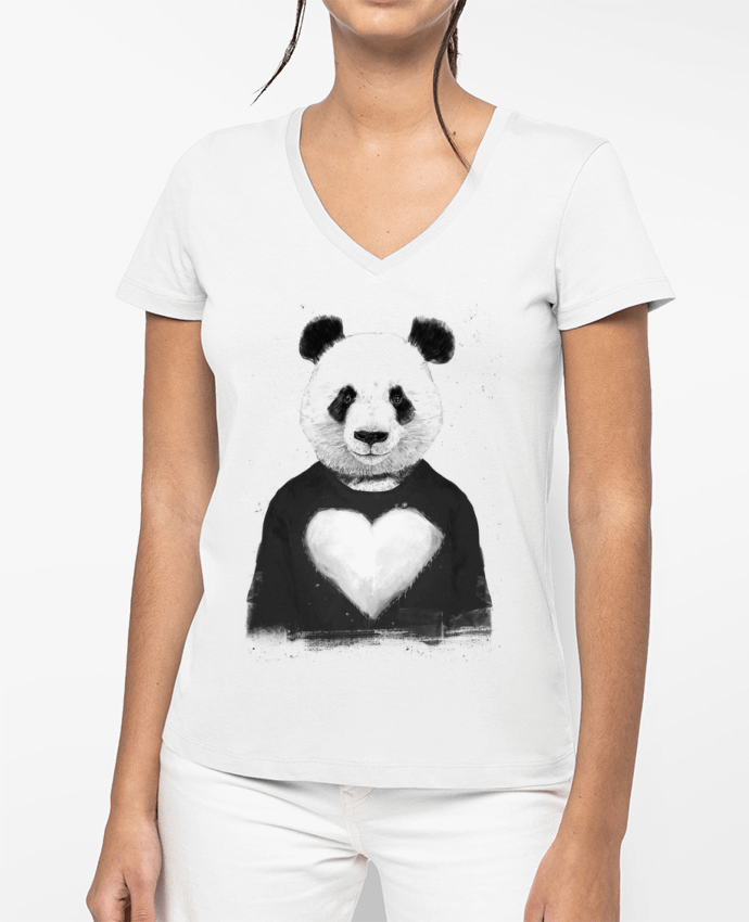 T-shirt écoresponsable col V femme lovely_panda por Balàzs Solti