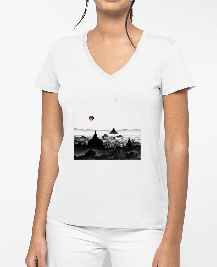T-shirt femme col V Aurora par Florent Bodart