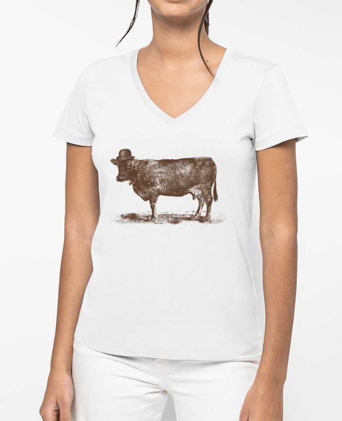 T-shirt femme col V Cow Cow Nut par Florent Bodart