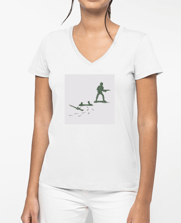 T-shirt femme col V Deserter par flyingmouse365