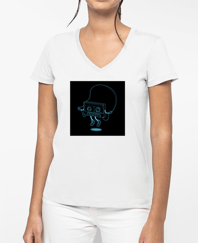 T-shirt femme col V Jumping tape par flyingmouse365
