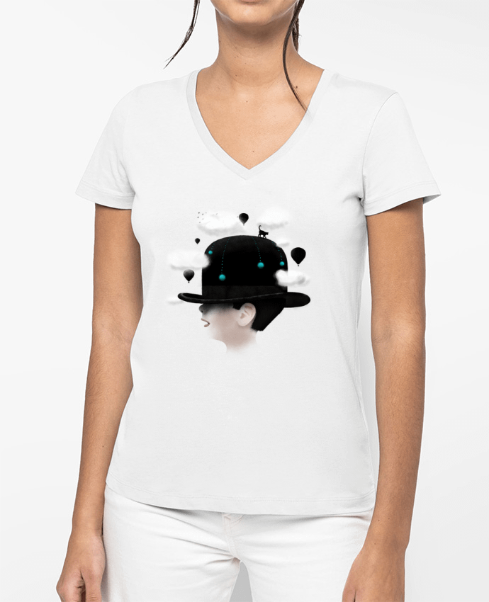 T-shirt femme col V Dreaming par Florent Bodart