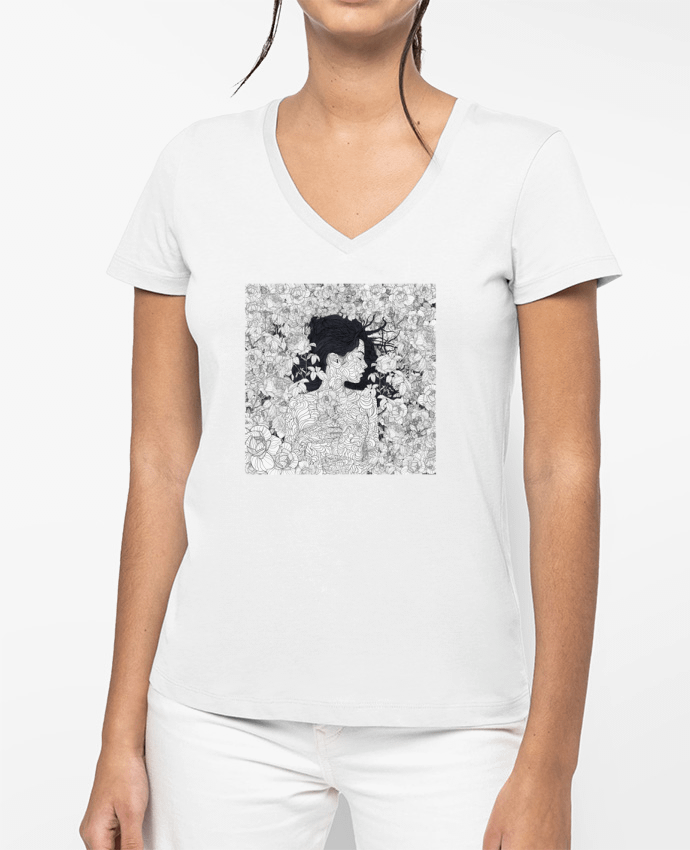 T-shirt femme col V Love and Beauty par PedroTapa