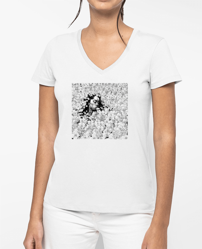 T-shirt femme col V Interrompere par PedroTapa