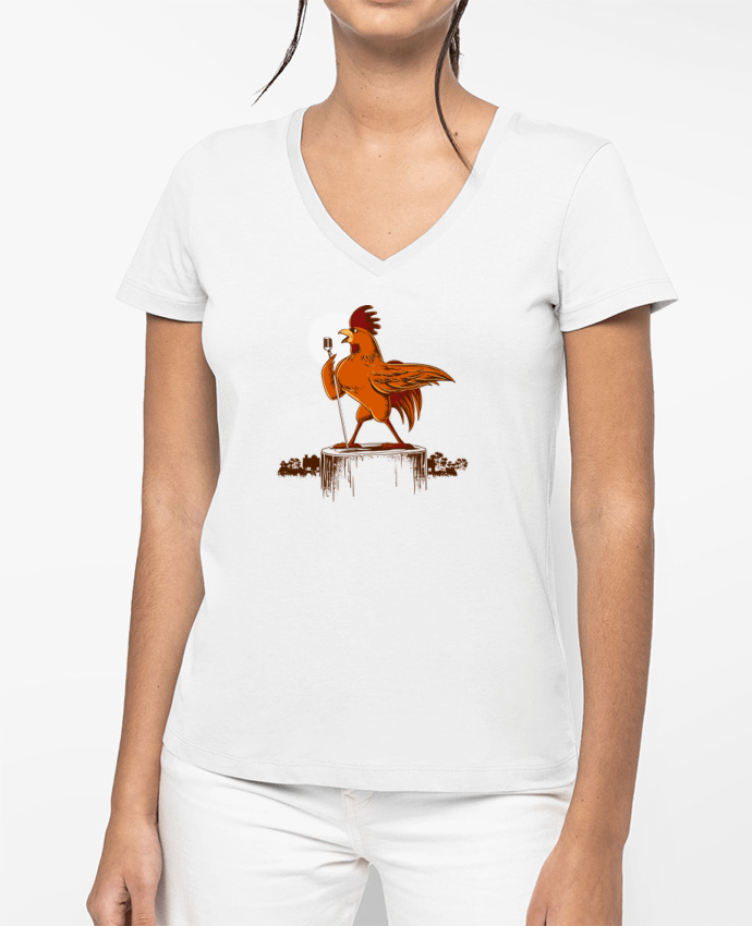 T-shirt femme col V Morning Concert par flyingmouse365