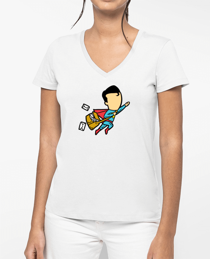 T-shirt femme col V Post par flyingmouse365
