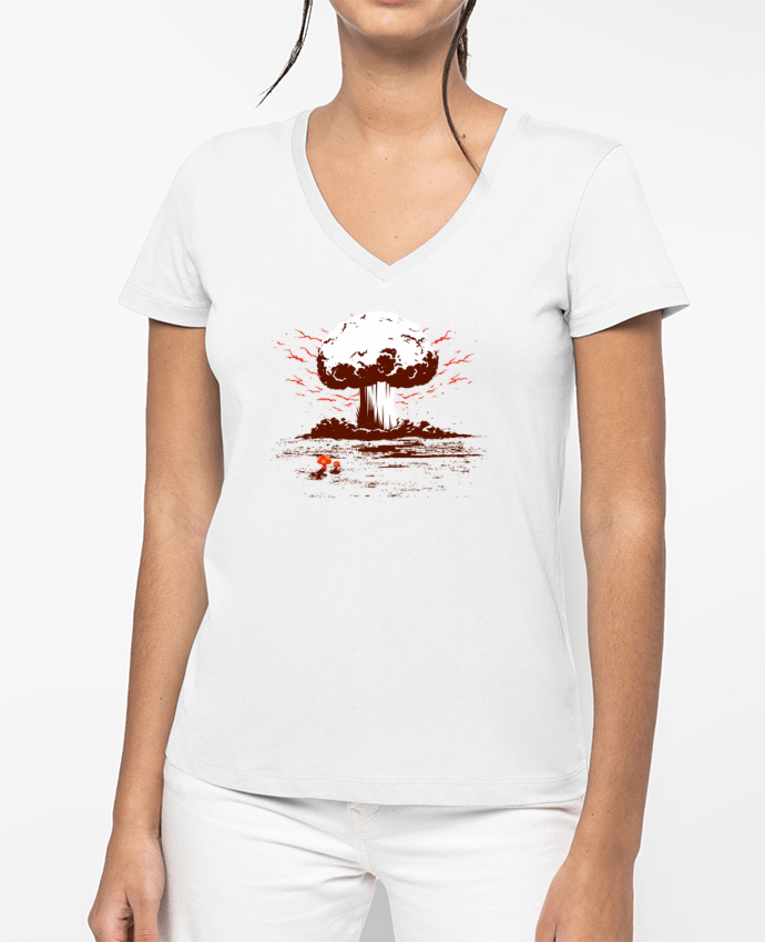 T-shirt femme col V PAPA par flyingmouse365