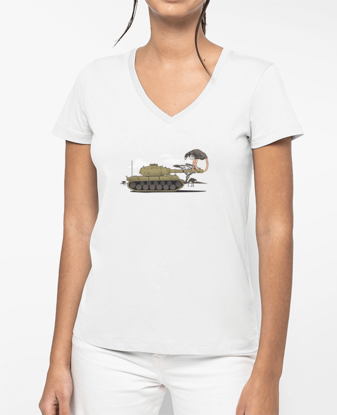 T-shirt femme col V Safe par flyingmouse365