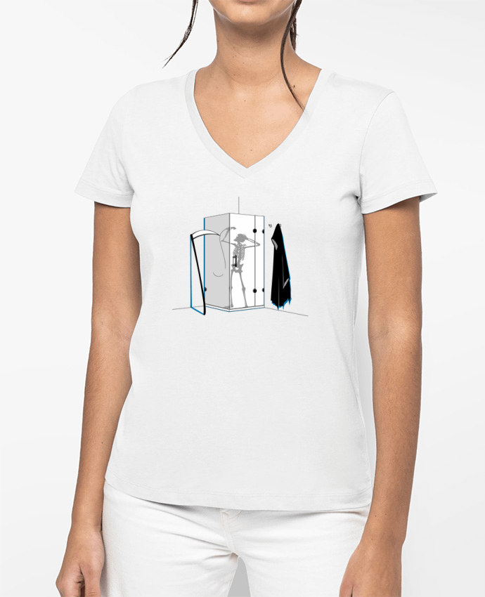 T-shirt femme col V Shower Time par flyingmouse365
