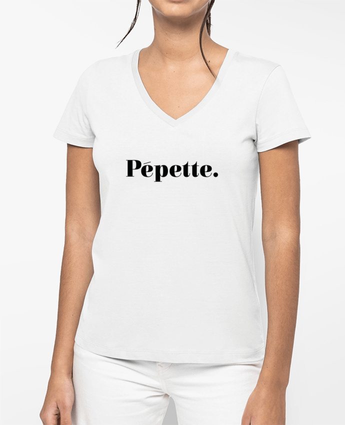 T-shirt femme col V Pépette par Folie douce