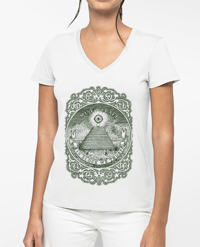 T-shirt femme col V In block we trust par Florent Bodart