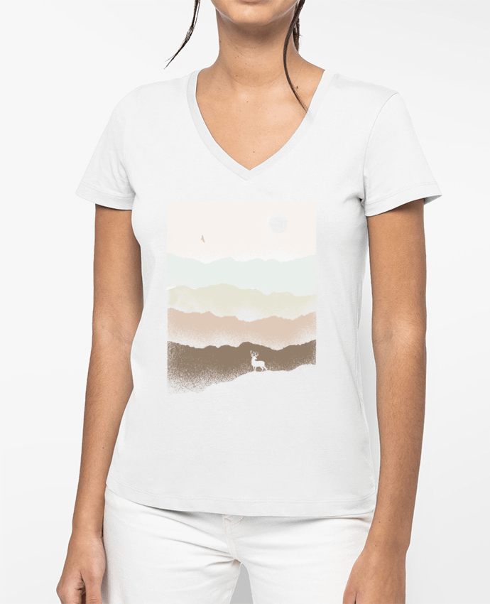 T-shirt écoresponsable col V femme Quietude by Florent Bodart